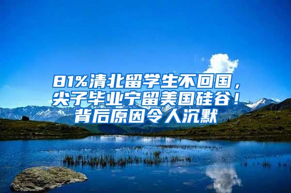 81%清北留學生不回國，尖子畢業(yè)寧留美國硅谷！背后原因令人沉默