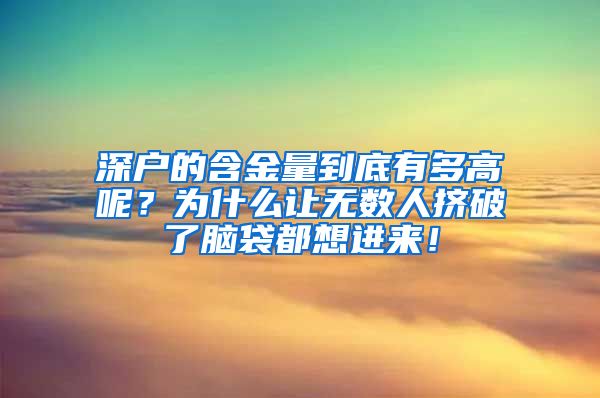 深戶的含金量到底有多高呢？為什么讓無數(shù)人擠破了腦袋都想進(jìn)來！