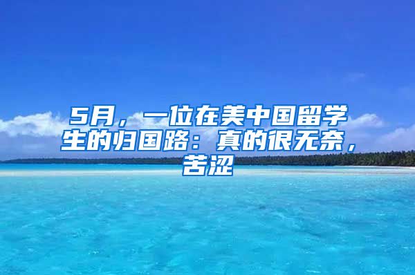 5月，一位在美中國(guó)留學(xué)生的歸國(guó)路：真的很無(wú)奈，苦澀