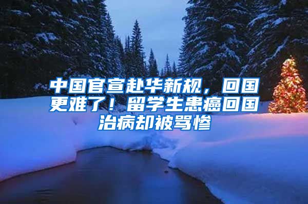 中國(guó)官宣赴華新規(guī)，回國(guó)更難了！留學(xué)生患癌回國(guó)治病卻被罵慘