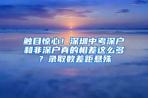 觸目驚心！深圳中考深戶和非深戶真的相差這么多？錄取數(shù)差距懸殊