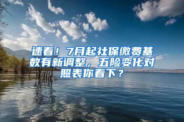 速看！7月起社保繳費(fèi)基數(shù)有新調(diào)整，五險(xiǎn)變化對(duì)照表你看下？