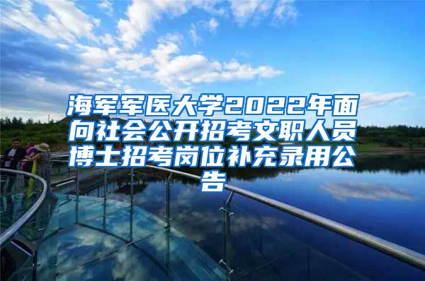 海軍軍醫(yī)大學(xué)2022年面向社會(huì)公開(kāi)招考文職人員博士招考崗位補(bǔ)充錄用公告