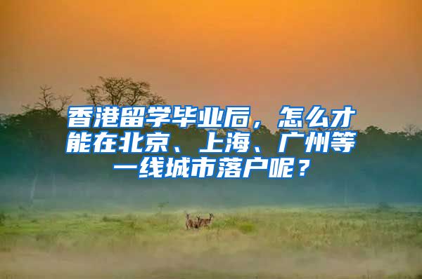 香港留學畢業(yè)后，怎么才能在北京、上海、廣州等一線城市落戶呢？