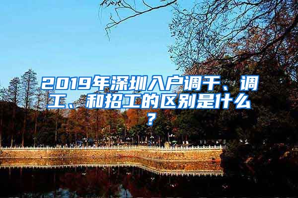 2019年深圳入戶調(diào)干、調(diào)工、和招工的區(qū)別是什么？