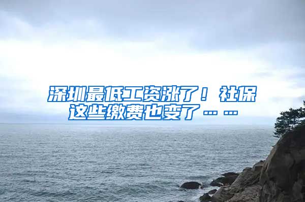 深圳最低工資漲了！社保這些繳費(fèi)也變了……