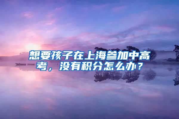 想要孩子在上海參加中高考，沒(méi)有積分怎么辦？