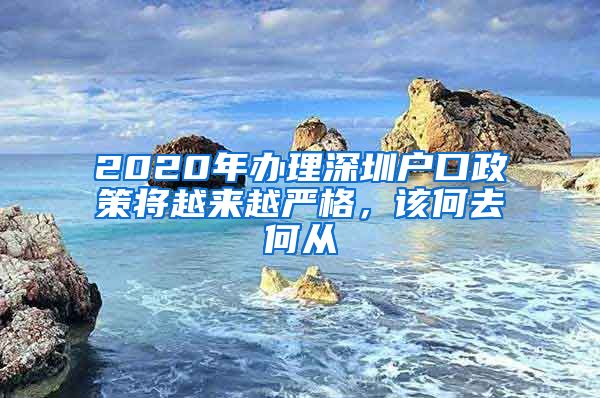 2020年辦理深圳戶口政策將越來越嚴格，該何去何從