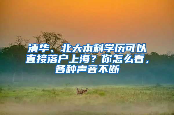 清華、北大本科學(xué)歷可以直接落戶上海？你怎么看，各種聲音不斷