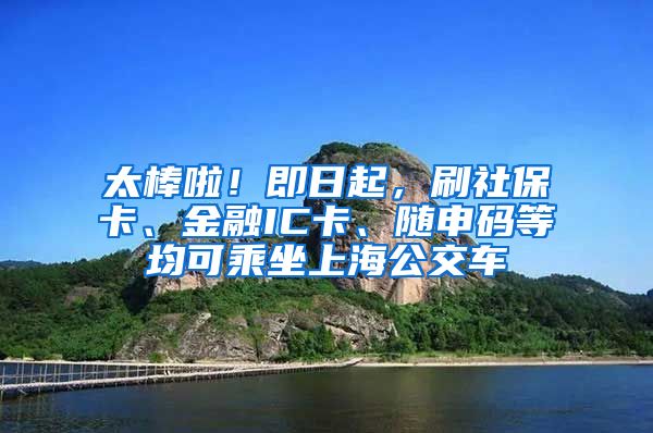 太棒啦！即日起，刷社?？?、金融IC卡、隨申碼等均可乘坐上海公交車