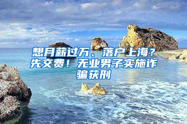 想月薪過(guò)萬(wàn)、落戶上海？先交費(fèi)！無(wú)業(yè)男子實(shí)施詐騙獲刑