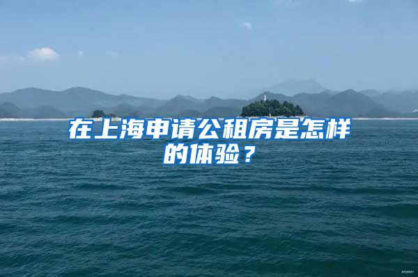 在上海申請公租房是怎樣的體驗？