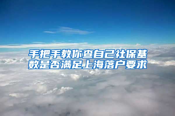 手把手教你查自己社保基數(shù)是否滿足上海落戶要求