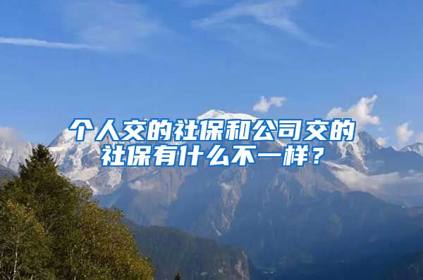 個人交的社保和公司交的社保有什么不一樣？