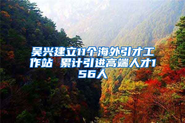 吳興建立11個海外引才工作站 累計引進高端人才156人