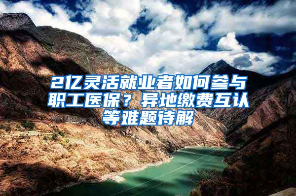 2億靈活就業(yè)者如何參與職工醫(yī)保？異地繳費互認等難題待解