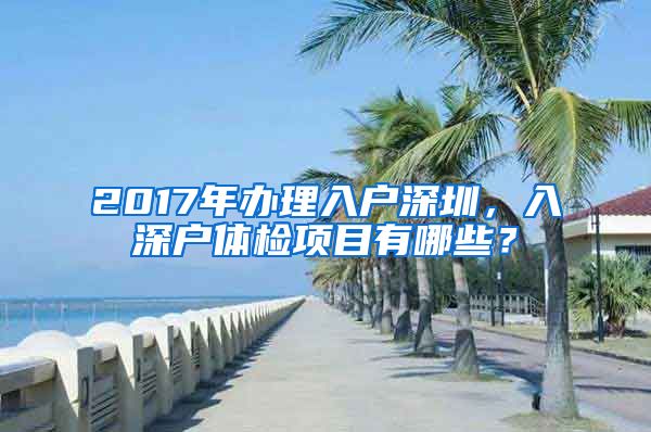 2017年辦理入戶(hù)深圳，入深戶(hù)體檢項(xiàng)目有哪些？