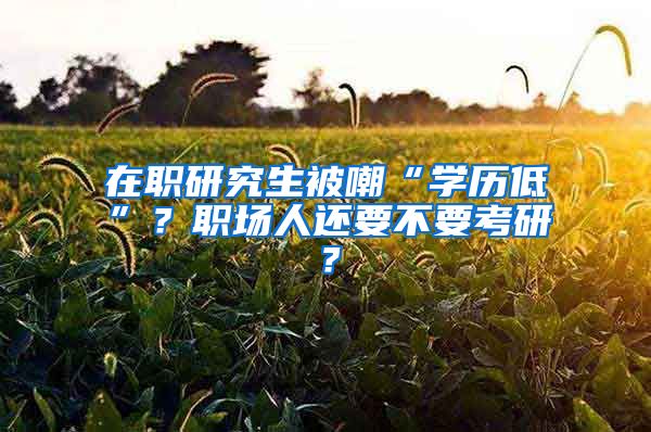 在職研究生被嘲“學(xué)歷低”？職場人還要不要考研？