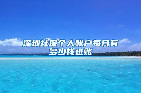 深圳社保個(gè)人賬戶每月有多少錢進(jìn)賬