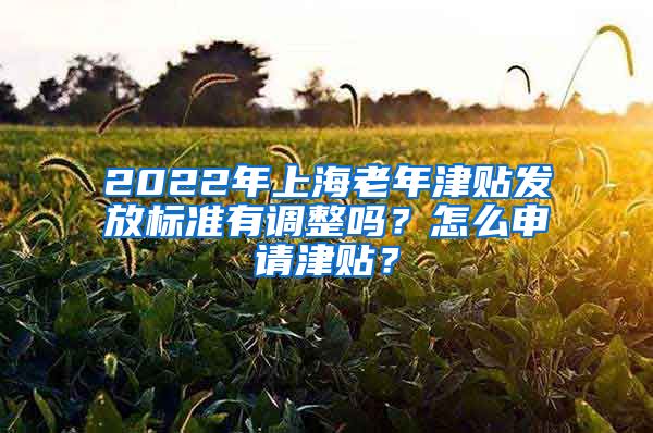 2022年上海老年津貼發(fā)放標(biāo)準(zhǔn)有調(diào)整嗎？怎么申請津貼？