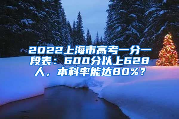 2022上海市高考一分一段表：600分以上628人，本科率能達80%？