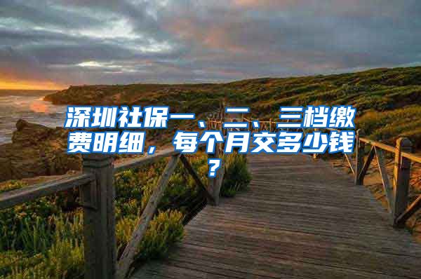 深圳社保一、二、三檔繳費明細，每個月交多少錢？