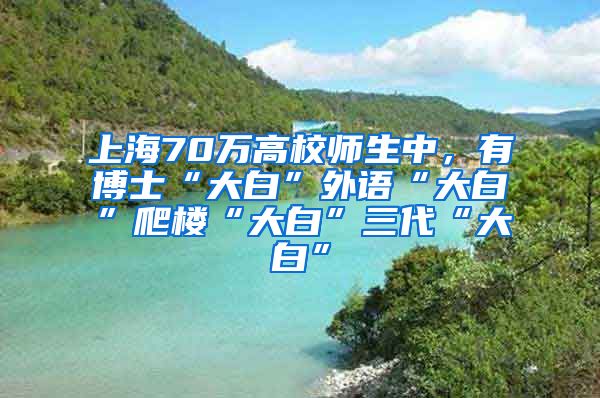 上海70萬(wàn)高校師生中，有博士“大白”外語(yǔ)“大白”爬樓“大白”三代“大白”