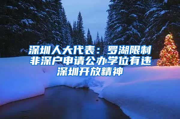 深圳人大代表：羅湖限制非深戶申請公辦學位有違深圳開放精神