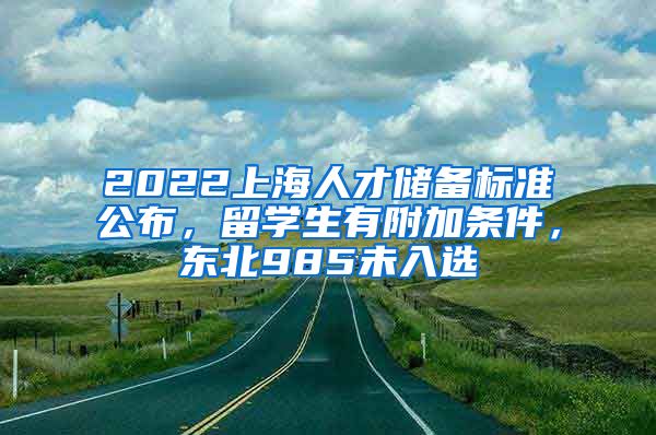 2022上海人才儲備標準公布，留學(xué)生有附加條件，東北985未入選