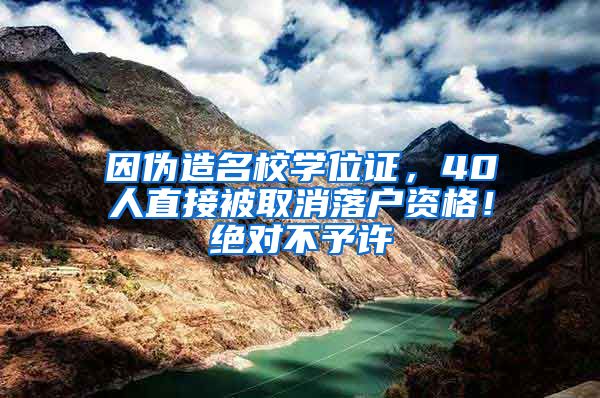 因偽造名校學位證，40人直接被取消落戶資格！絕對不予許