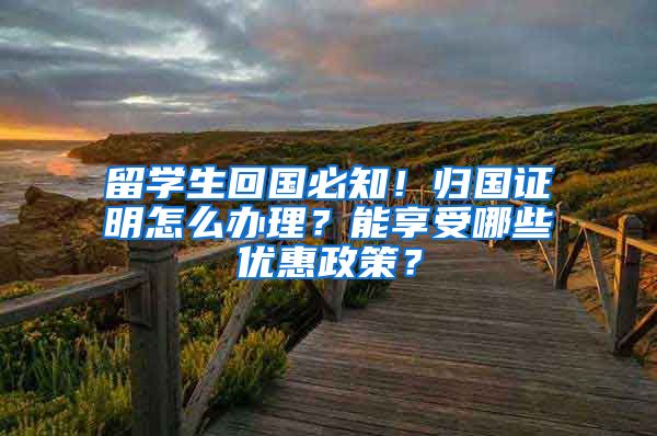 留學(xué)生回國(guó)必知！歸國(guó)證明怎么辦理？能享受哪些優(yōu)惠政策？