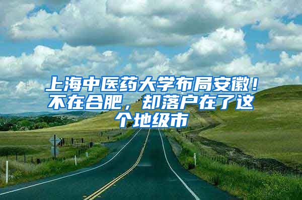 上海中醫(yī)藥大學(xué)布局安徽！不在合肥，卻落戶在了這個(gè)地級(jí)市