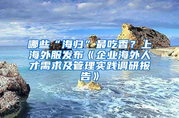 哪些“海歸”最吃香？上海外服發(fā)布《企業(yè)海外人才需求及管理實踐調(diào)研報告》