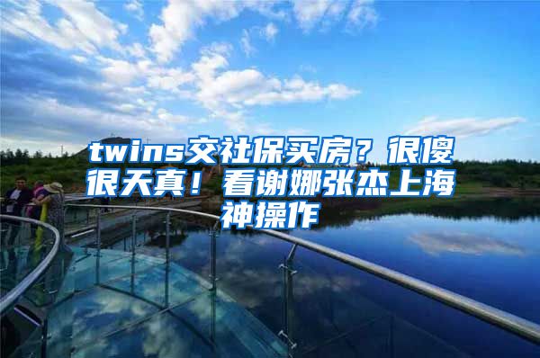 twins交社保買房？很傻很天真！看謝娜張杰上海神操作