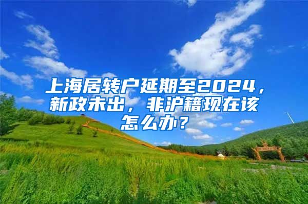 上海居轉(zhuǎn)戶延期至2024，新政未出，非滬籍現(xiàn)在該怎么辦？