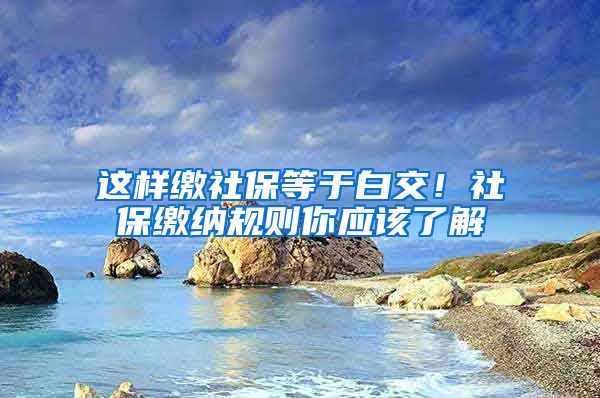 這樣繳社保等于白交！社保繳納規(guī)則你應(yīng)該了解