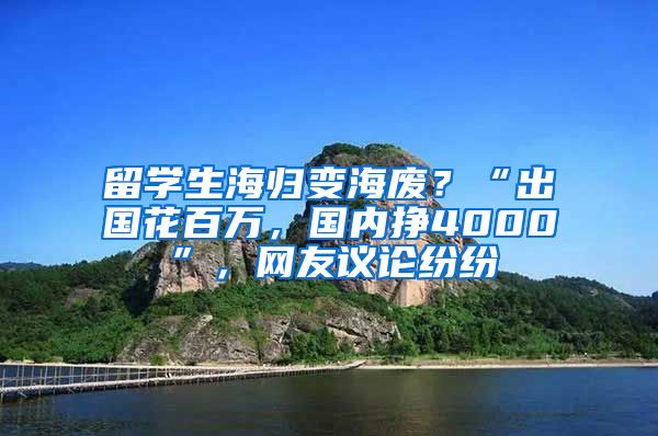 留學(xué)生海歸變海廢？“出國(guó)花百萬(wàn)，國(guó)內(nèi)掙4000”，網(wǎng)友議論紛紛