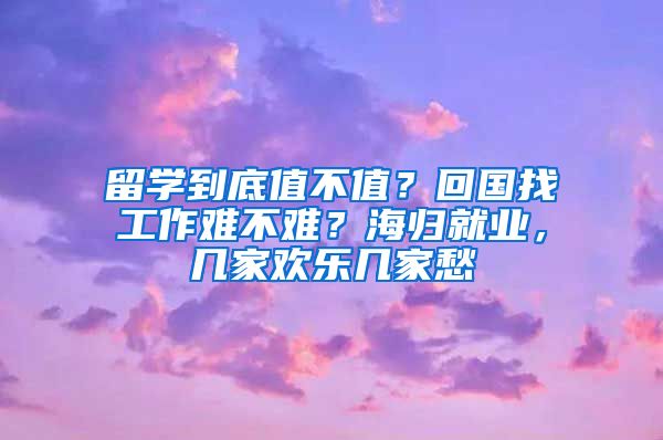 留學(xué)到底值不值？回國找工作難不難？海歸就業(yè)，幾家歡樂幾家愁