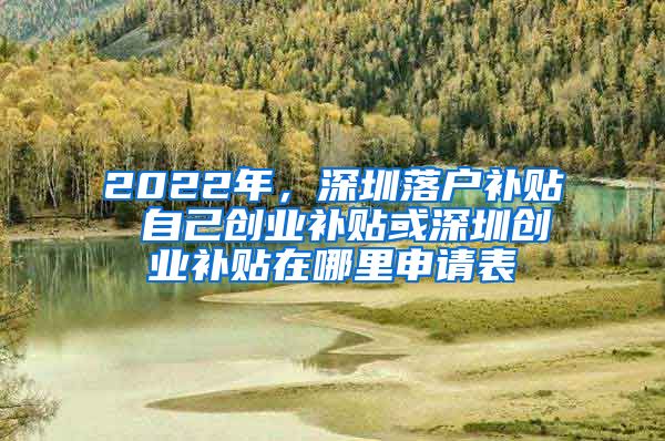 2022年，深圳落戶補貼 自己創(chuàng)業(yè)補貼或深圳創(chuàng)業(yè)補貼在哪里申請表