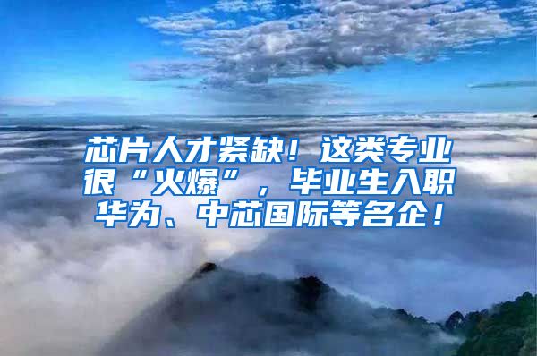 芯片人才緊缺！這類專業(yè)很“火爆”，畢業(yè)生入職華為、中芯國際等名企！