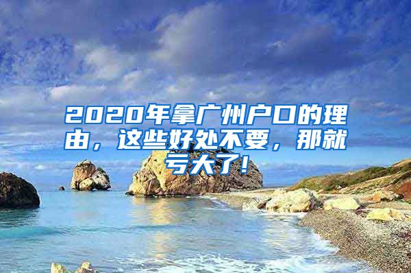 2020年拿廣州戶口的理由，這些好處不要，那就虧大了!