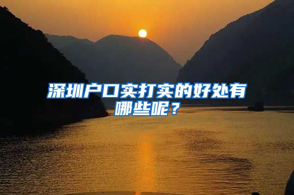 深圳戶口實(shí)打?qū)嵉暮锰幱心男┠兀?/></p>
			 <p style=