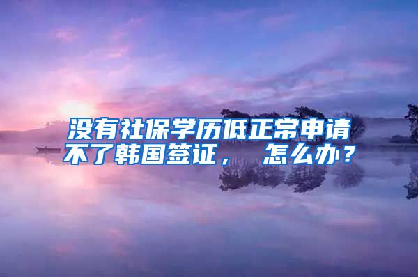 沒有社保學(xué)歷低正常申請不了韓國簽證， 怎么辦？