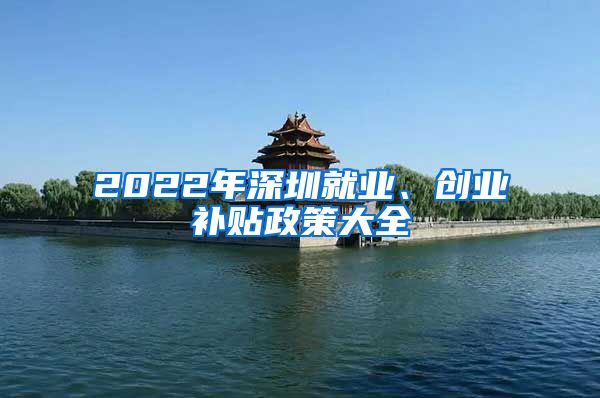 2022年深圳就業(yè)、創(chuàng)業(yè)補貼政策大全