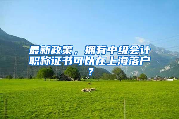 最新政策，擁有中級會計職稱證書可以在上海落戶？