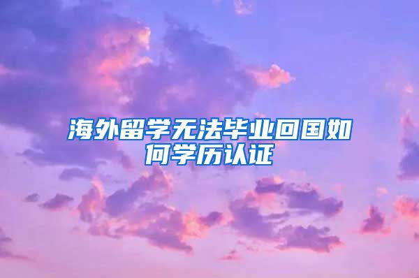 海外留學無法畢業(yè)回國如何學歷認證