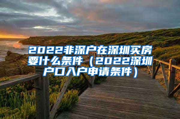 2022非深戶在深圳買房要什么條件（2022深圳戶口入戶申請條件）