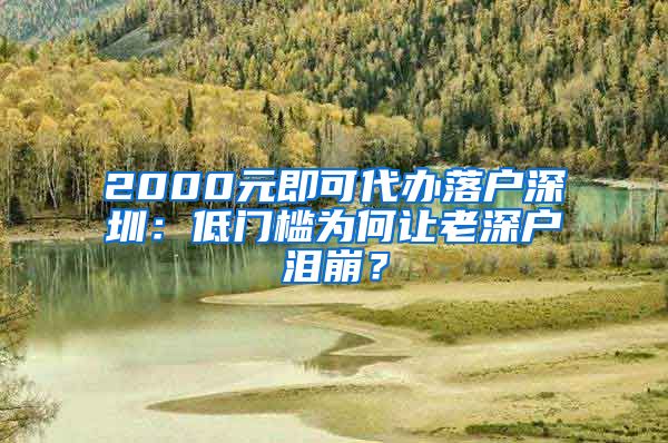 2000元即可代辦落戶深圳：低門檻為何讓老深戶淚崩？