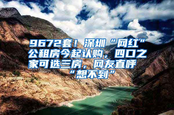 9672套！深圳“網(wǎng)紅”公租房今起認購，四口之家可選三房，網(wǎng)友直呼“想不到”