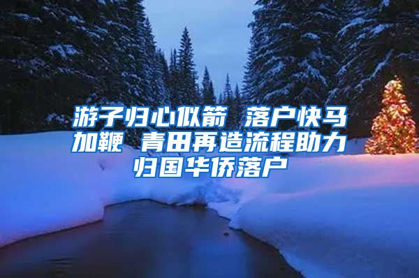 游子歸心似箭 落戶快馬加鞭 青田再造流程助力歸國(guó)華僑落戶